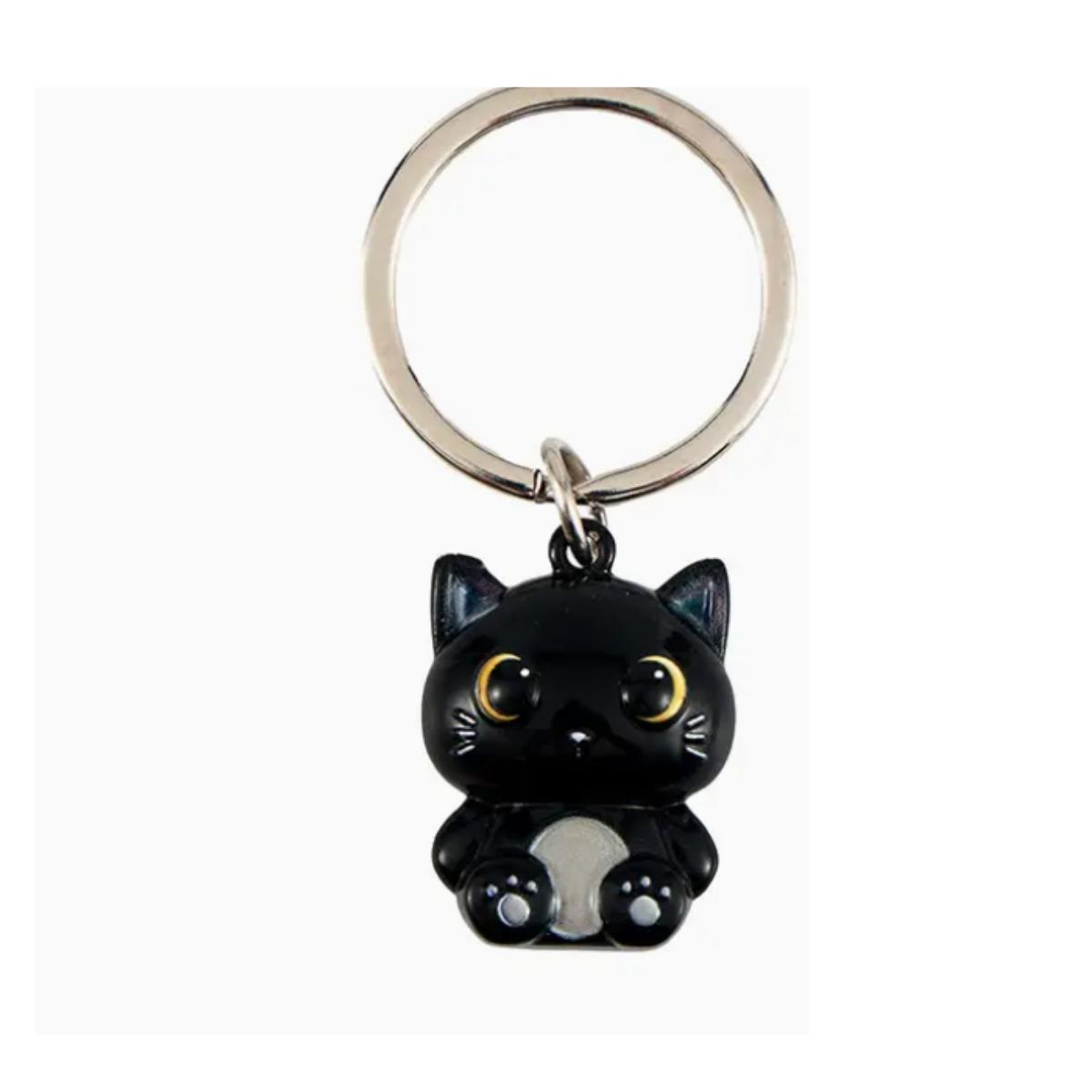 Portachiavi In Metallo Black Cat