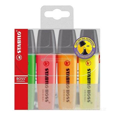 4 evidenziatori Stabilo Boss Original