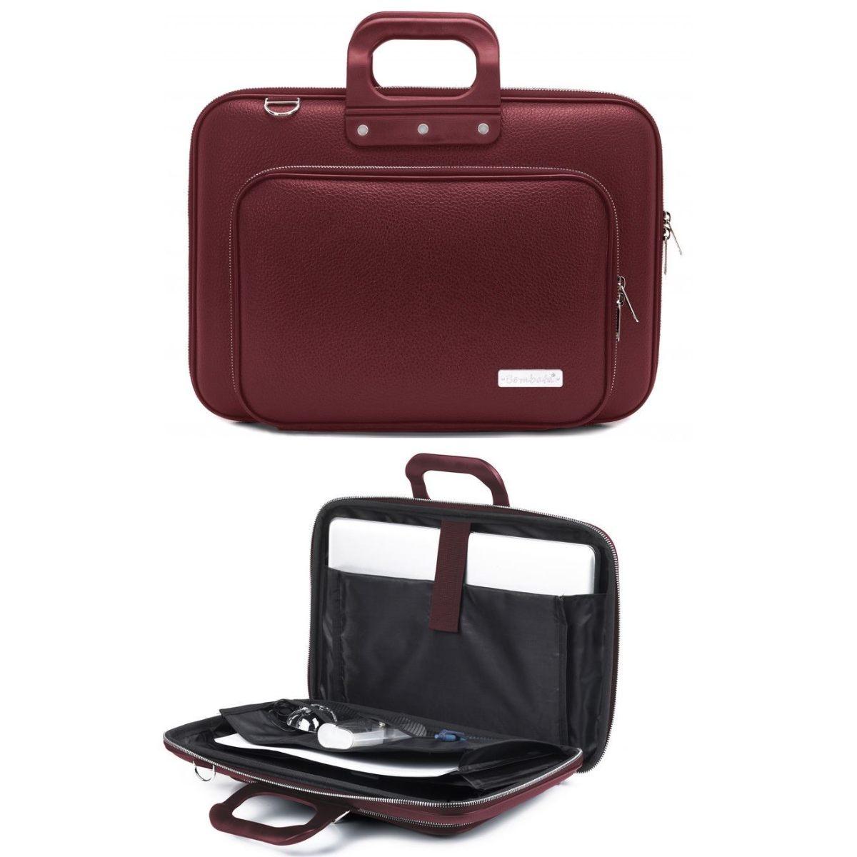 Borsa bombata plus classic 15,6'' borgogna