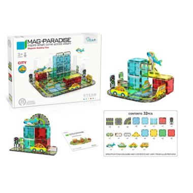 Set Costruzioni Magnetiche Città - 32 Pezzi