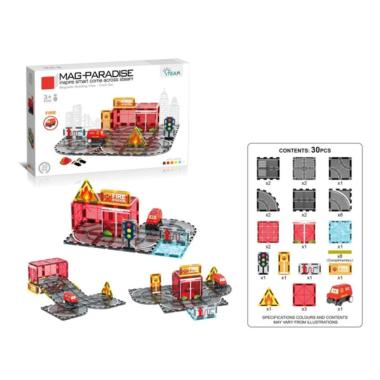 Set Costruzioni Magnetiche pompieri- 30 Pezzi