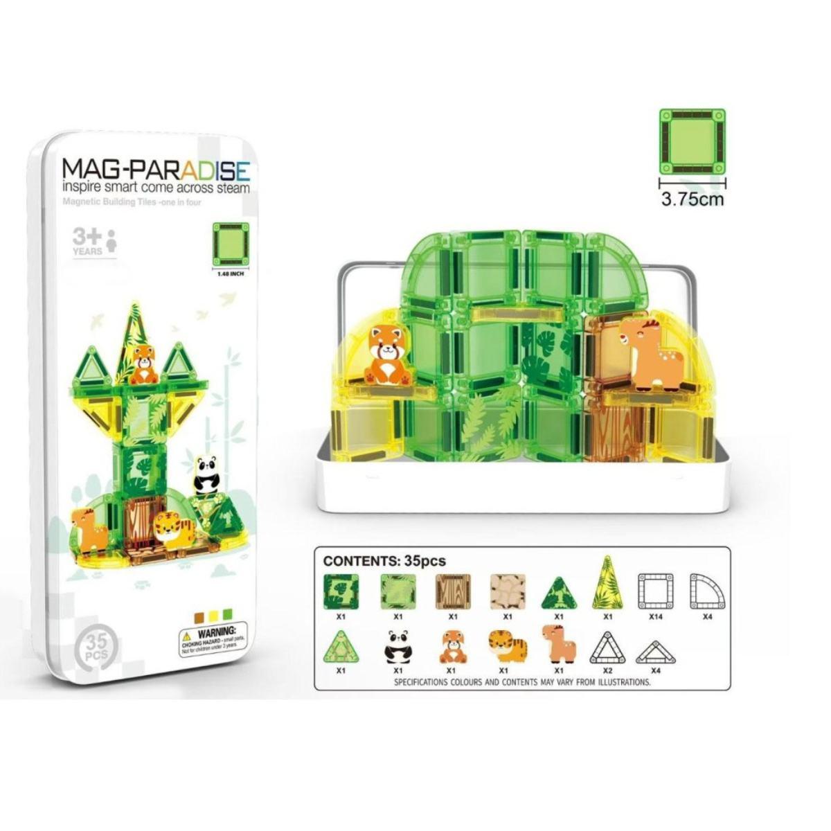 Costruzioni Magnetiche Nano Foresta - Set 35 Pezzi con Animali