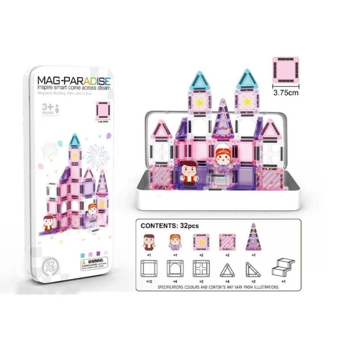 Costruzioni Magnetiche Castello delle Principesse - Set 32 Pezzi