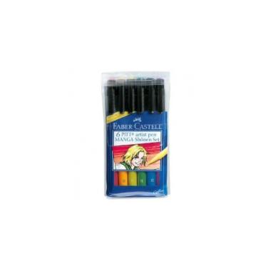 Pitt art 6 pens faber-castell manga shonen set
